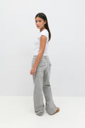 low waist wide jeans - Gris clair