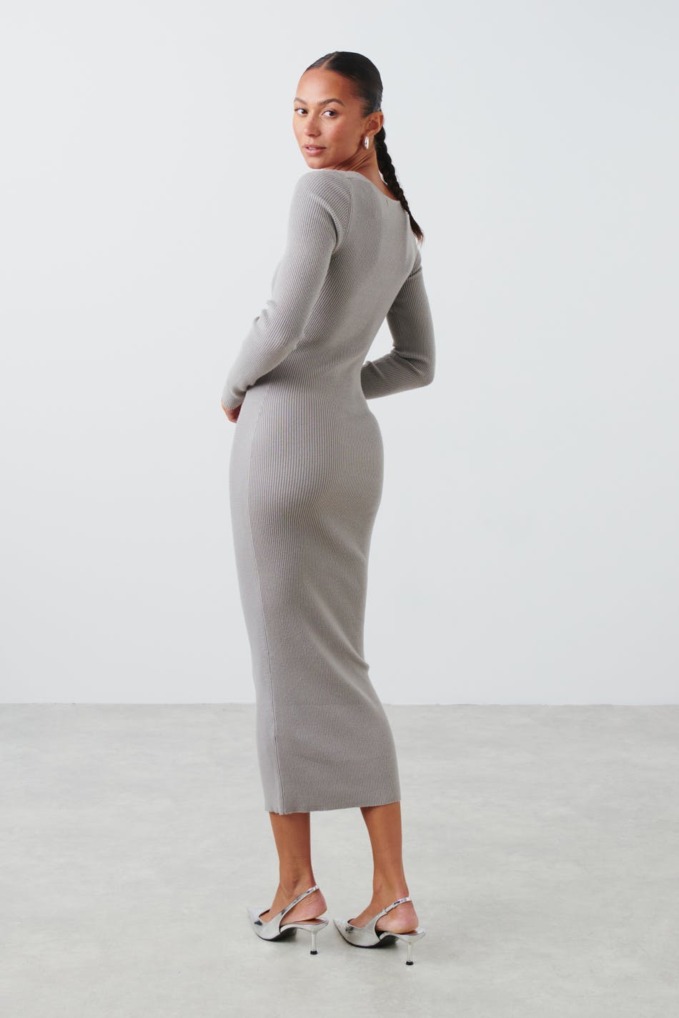 knitted dress - Elephant skin