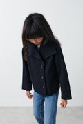 y short felt jacket - Bleu marine