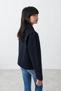 y short felt jacket - Bleu marine