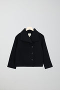 y short felt jacket - Bleu marine