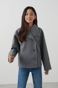 y short felt jacket - Grey melange