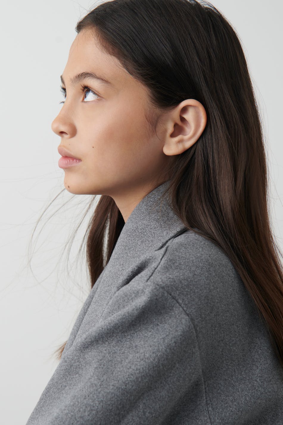 y short felt jacket - Grey melange