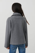 y short felt jacket - Grey melange