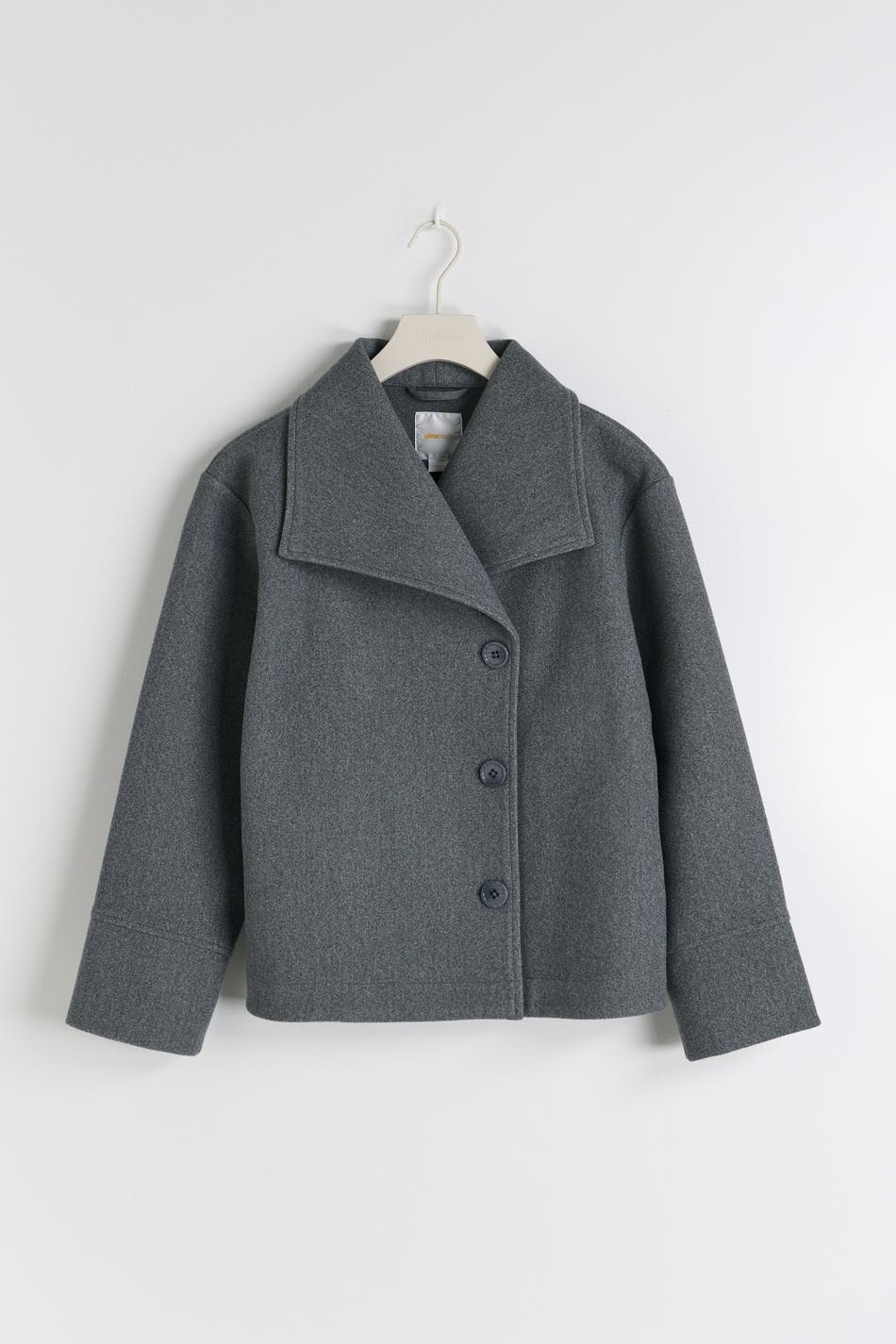 y short felt jacket - Grey melange