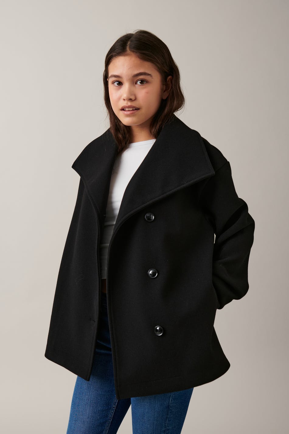 y short felt jacket - Noir