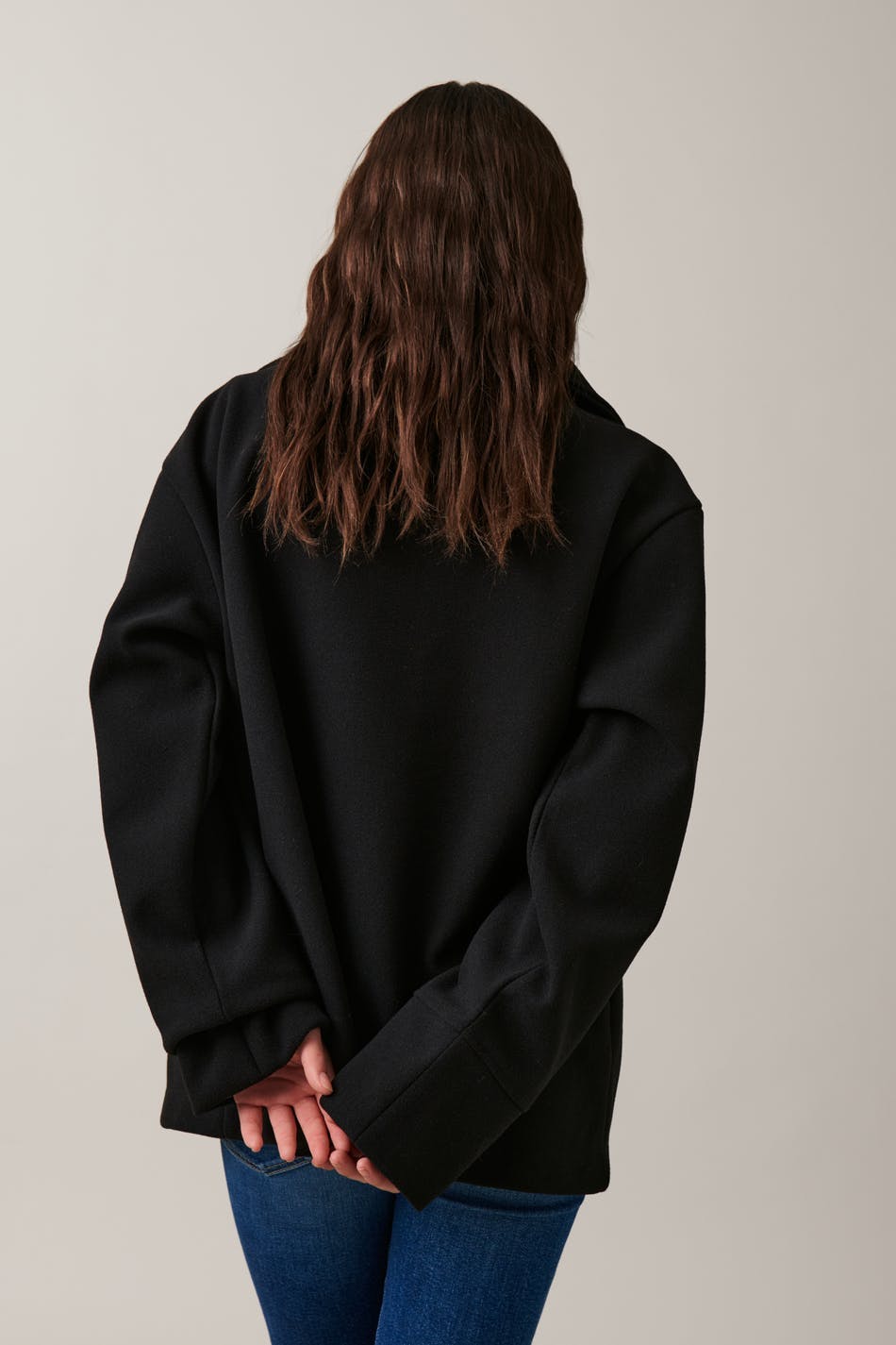 y short felt jacket - Noir