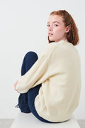 Y knitted soft sweater - Beige clair