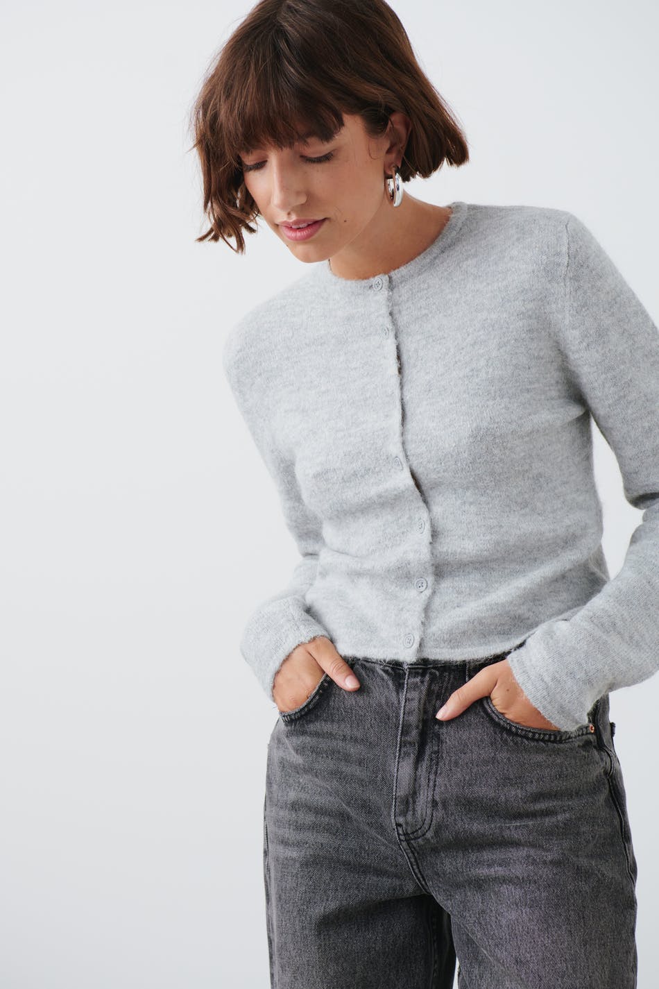 Knitted cardigan - Antracite grey