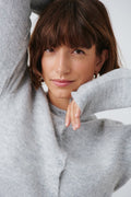 Knitted cardigan - Lt grey melange