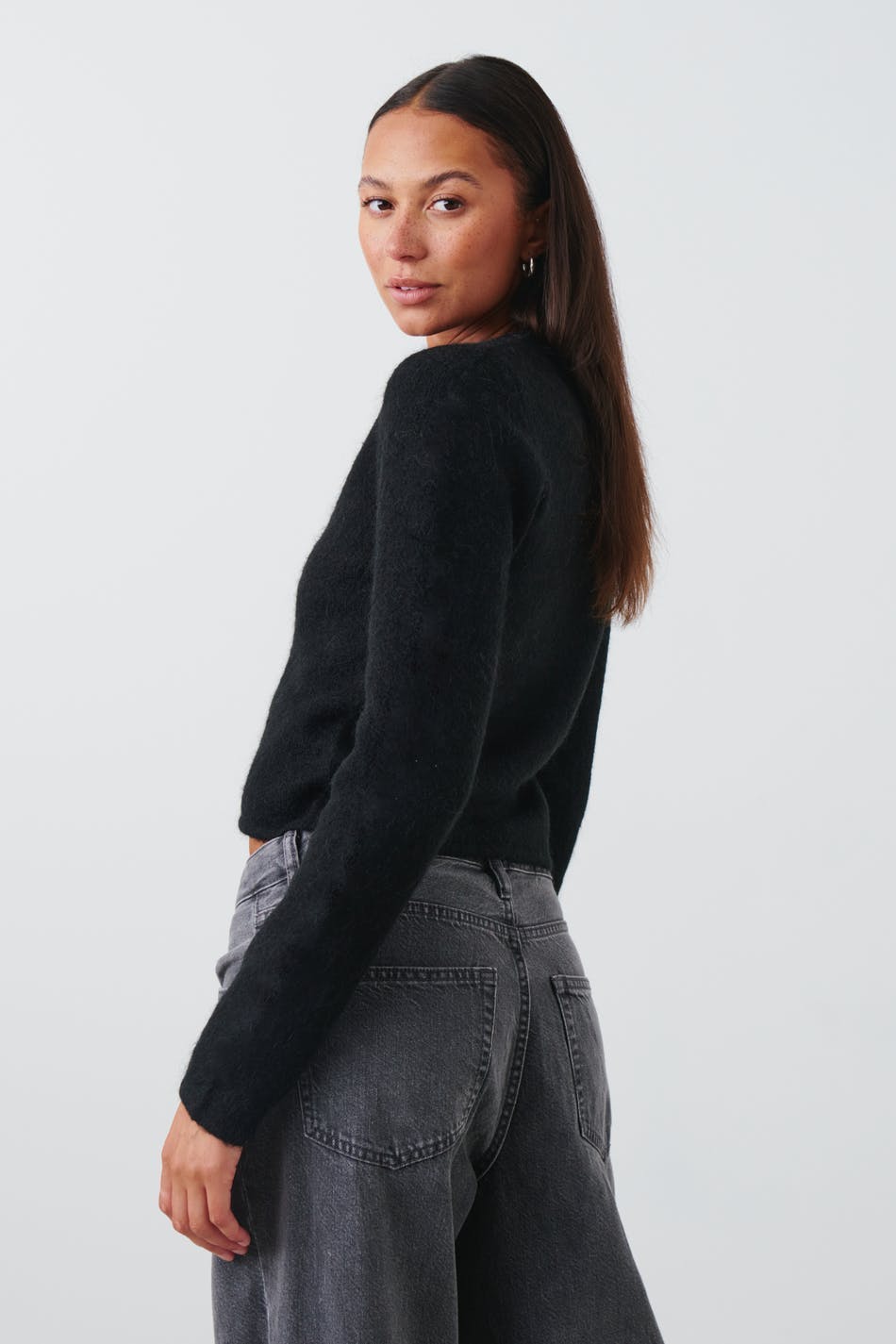 Knitted cardigan - Lt grey melange