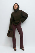 Soft touch folded trouser - Tofu