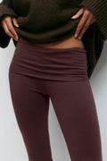 Soft touch folded trouser - Tofu