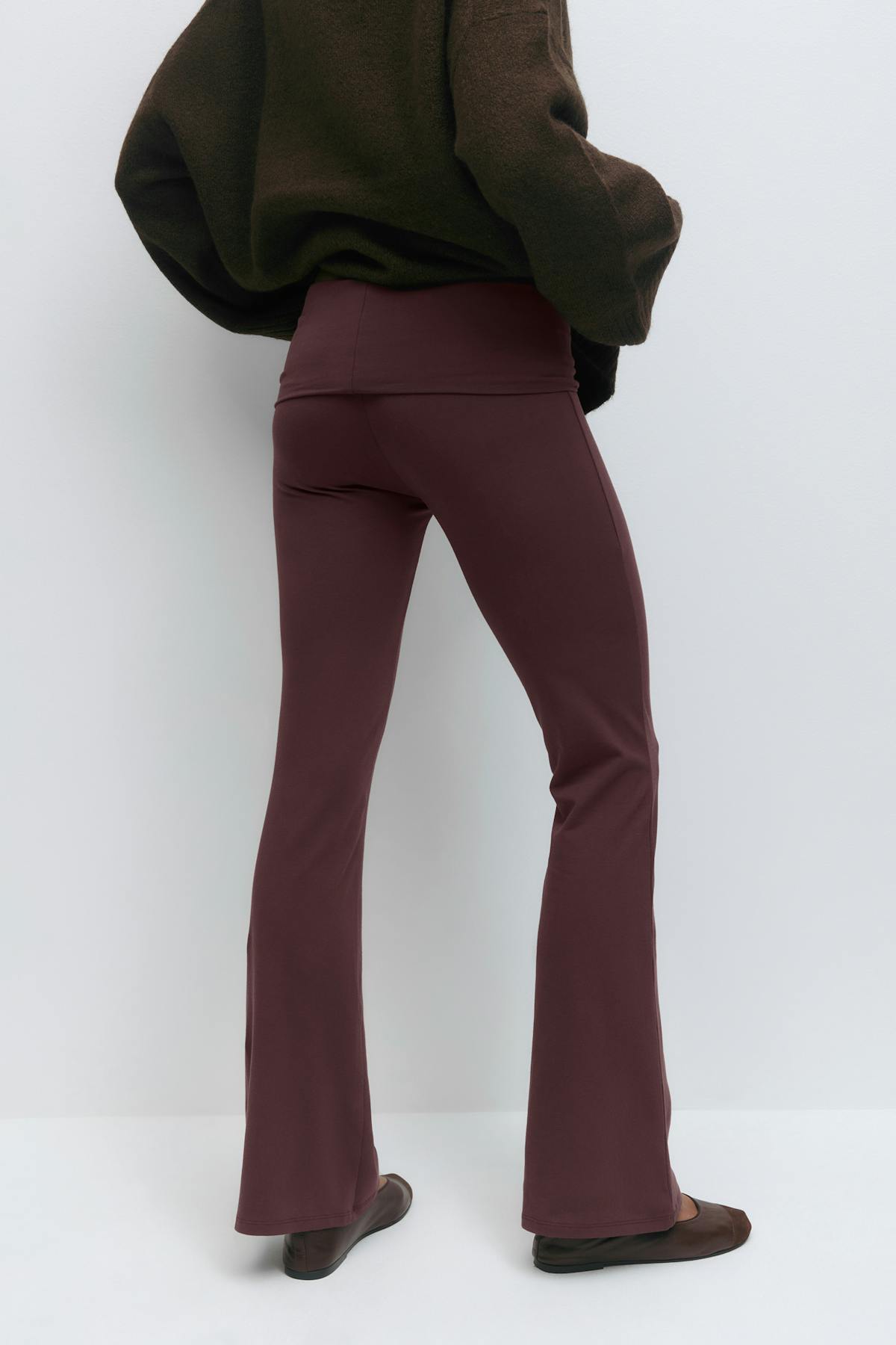 Soft touch folded trouser - Tofu