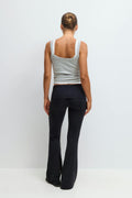 Soft touch folded trouser - Black iris