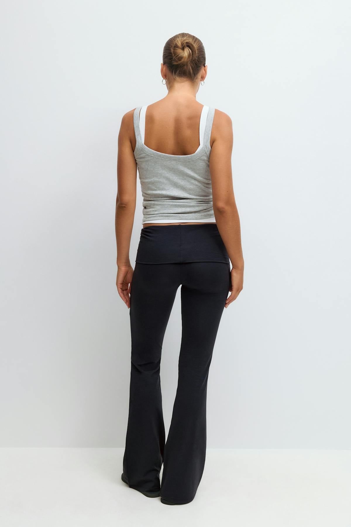 Soft touch folded trouser - Black iris