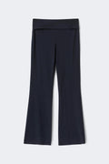 Soft touch folded trouser - Black iris