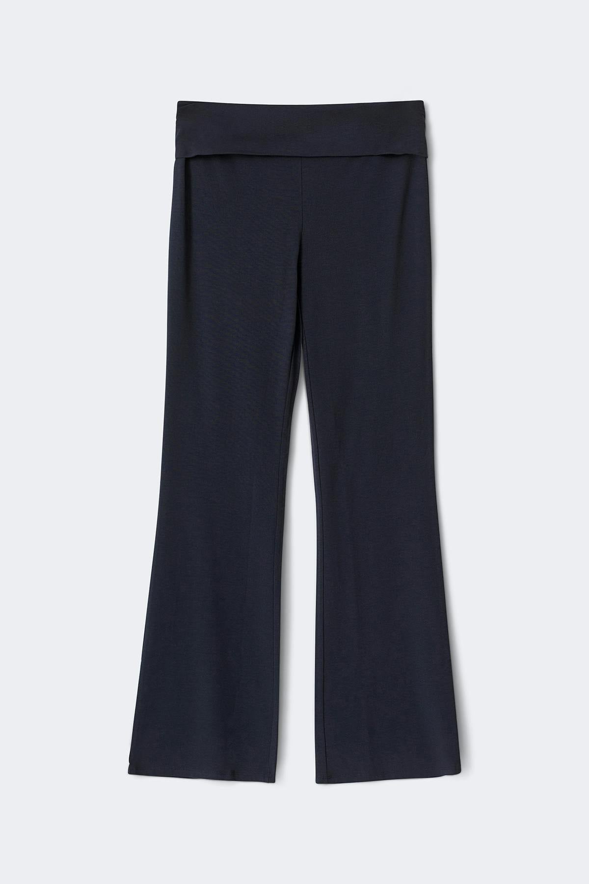 Soft touch folded trouser - Black iris