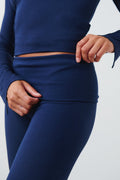 Soft touch folded trouser - Noir