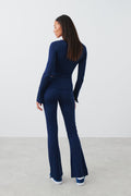 Soft touch folded trouser - Falcon