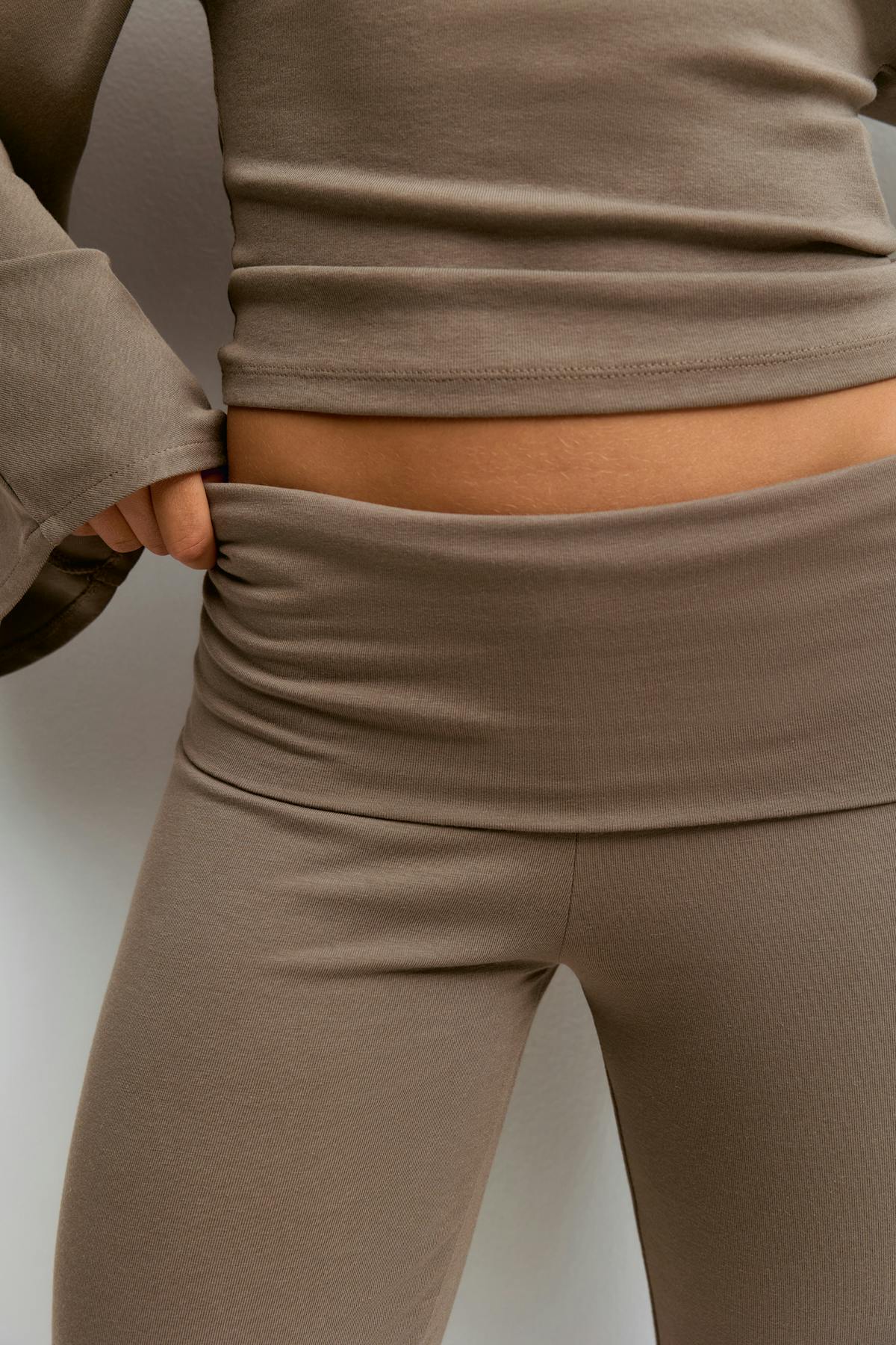 Soft touch folded trouser - Noir