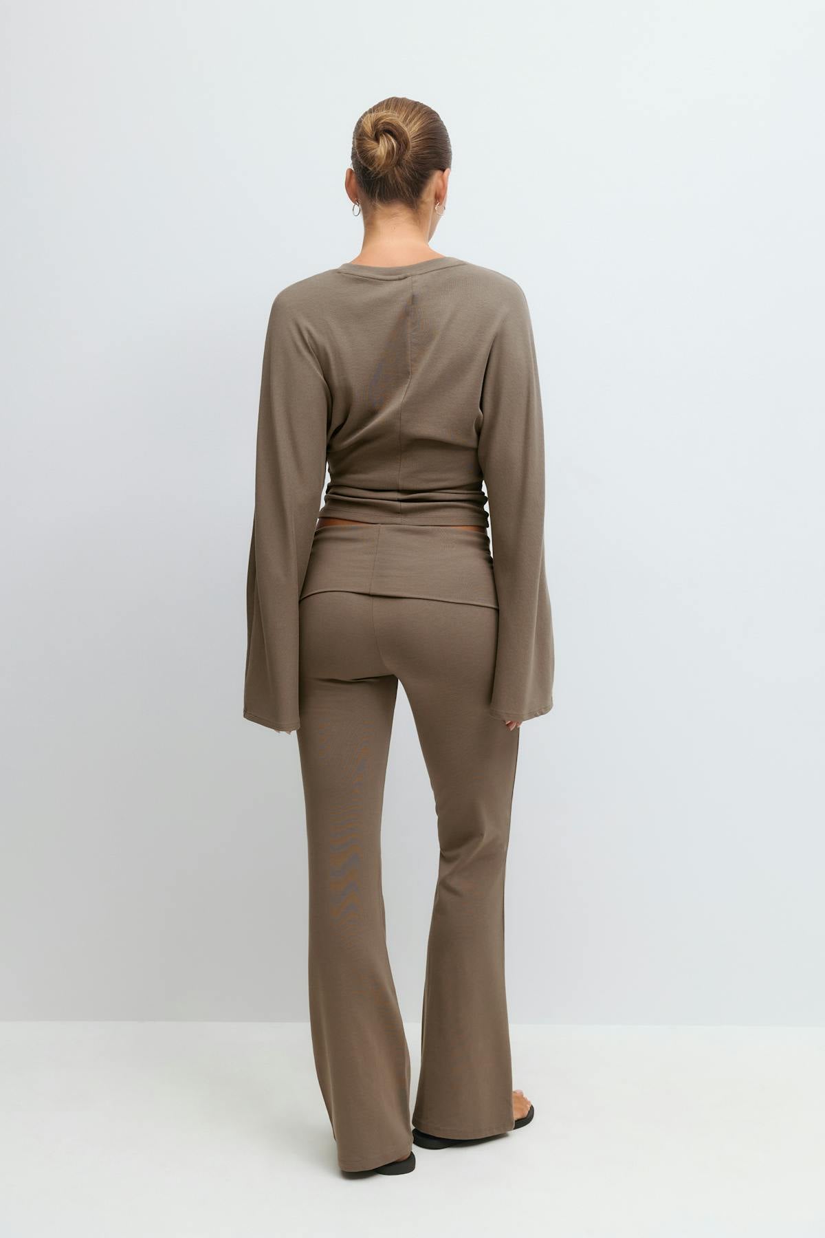 Soft touch folded trouser - Noir