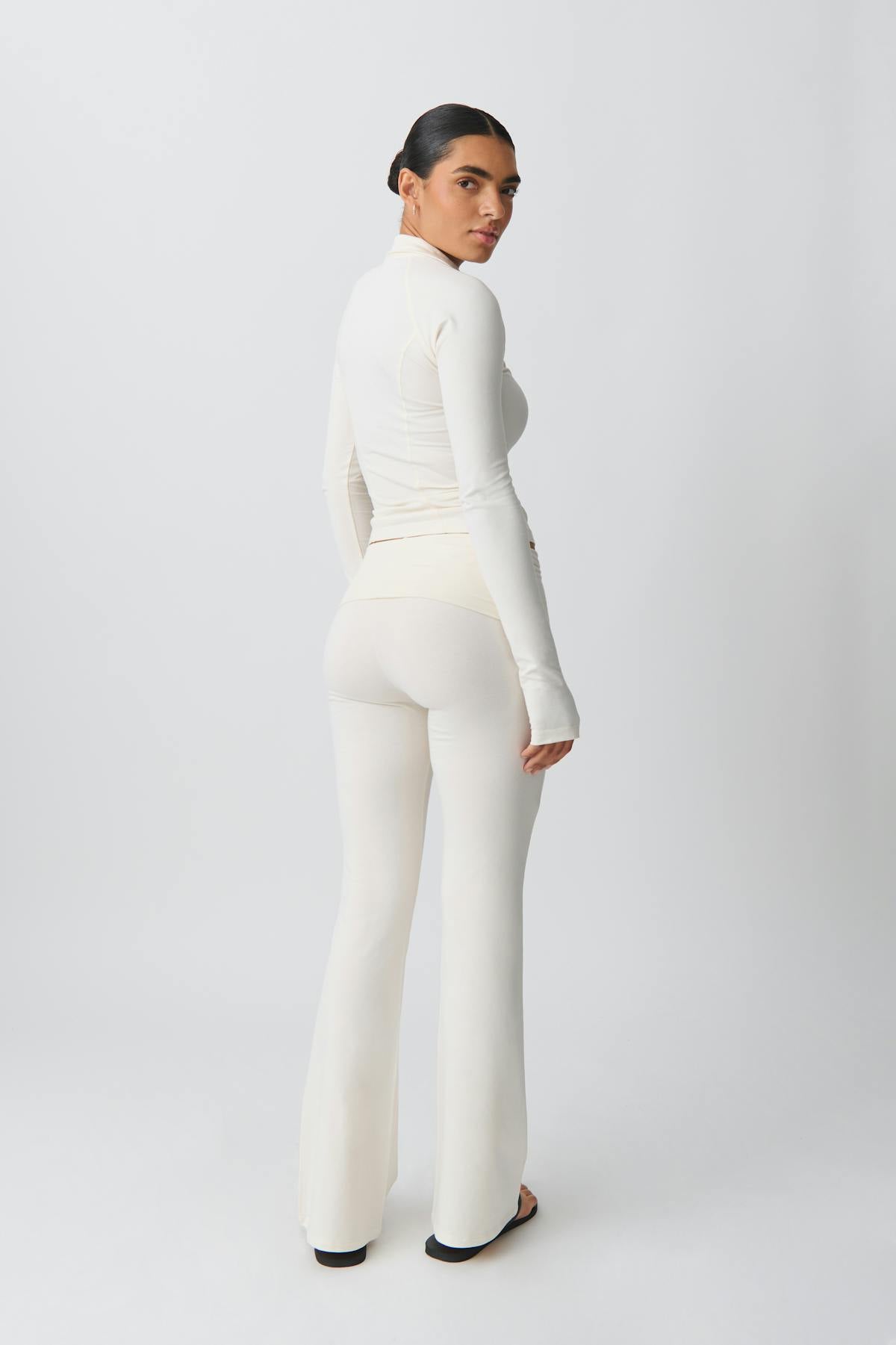 Soft touch folded trouser - Falcon