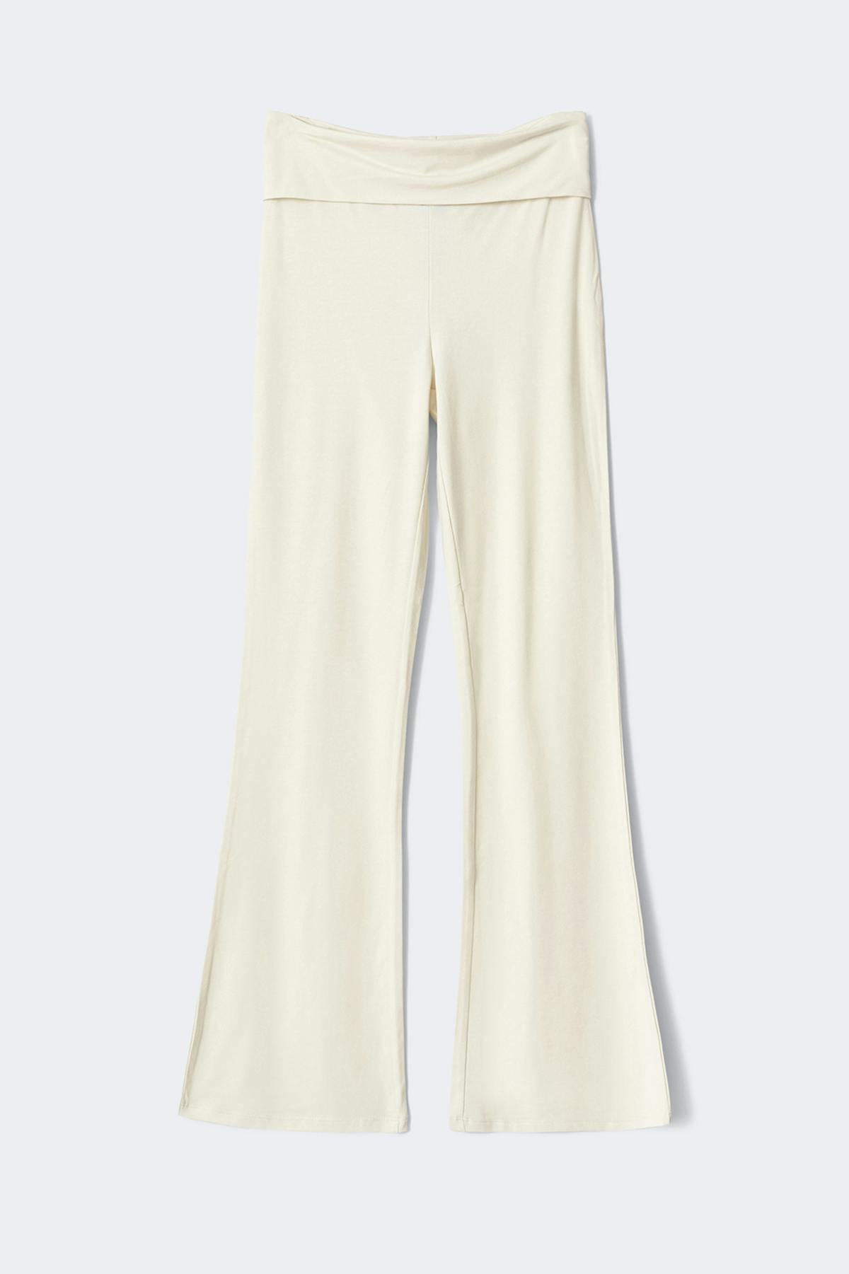 Soft touch folded trouser - Falcon