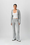 Soft touch folded trouser - Grey melange