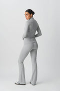 Soft touch folded trouser - Grey melange
