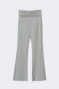 Soft touch folded trouser - Grey melange