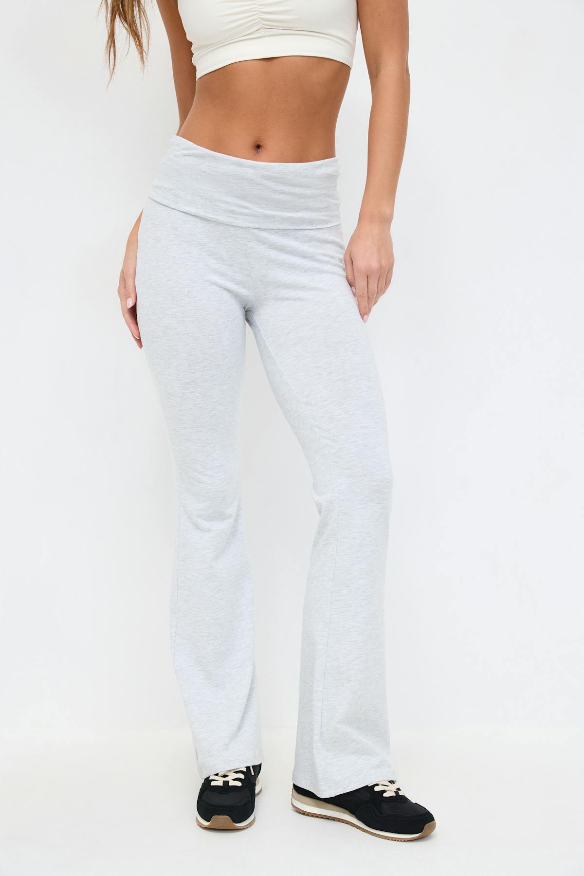 Soft touch folded trouser - Tofu