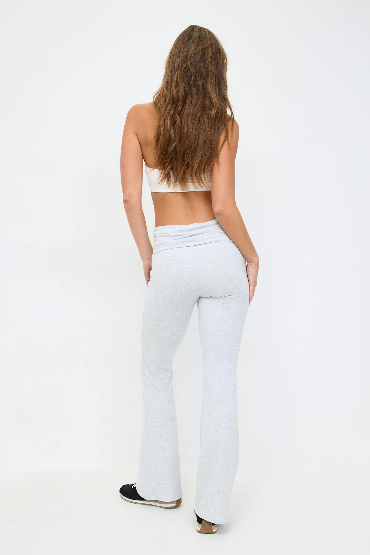 Soft touch folded trouser - Elephant skin
