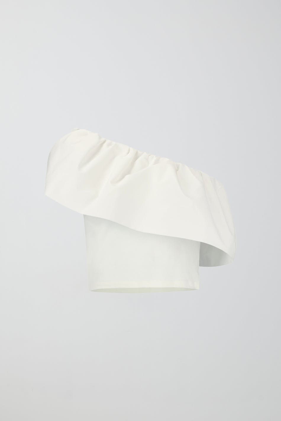 Cropped one shoulder singlet - Blanc cassé