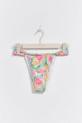 Gathered bikini tanga - Flower aop