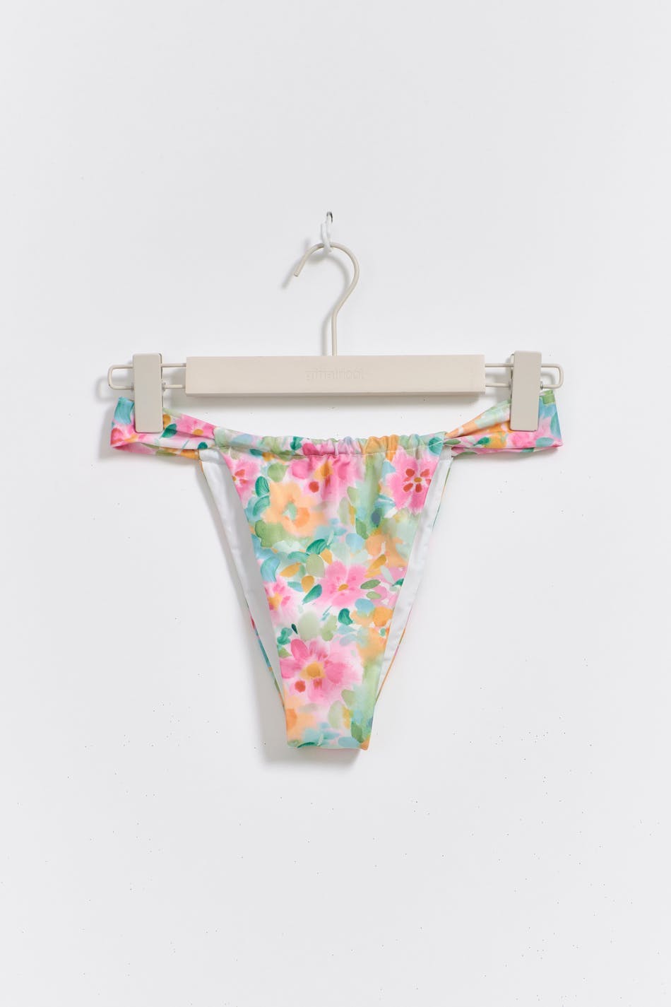 Gathered bikini tanga - Flower aop