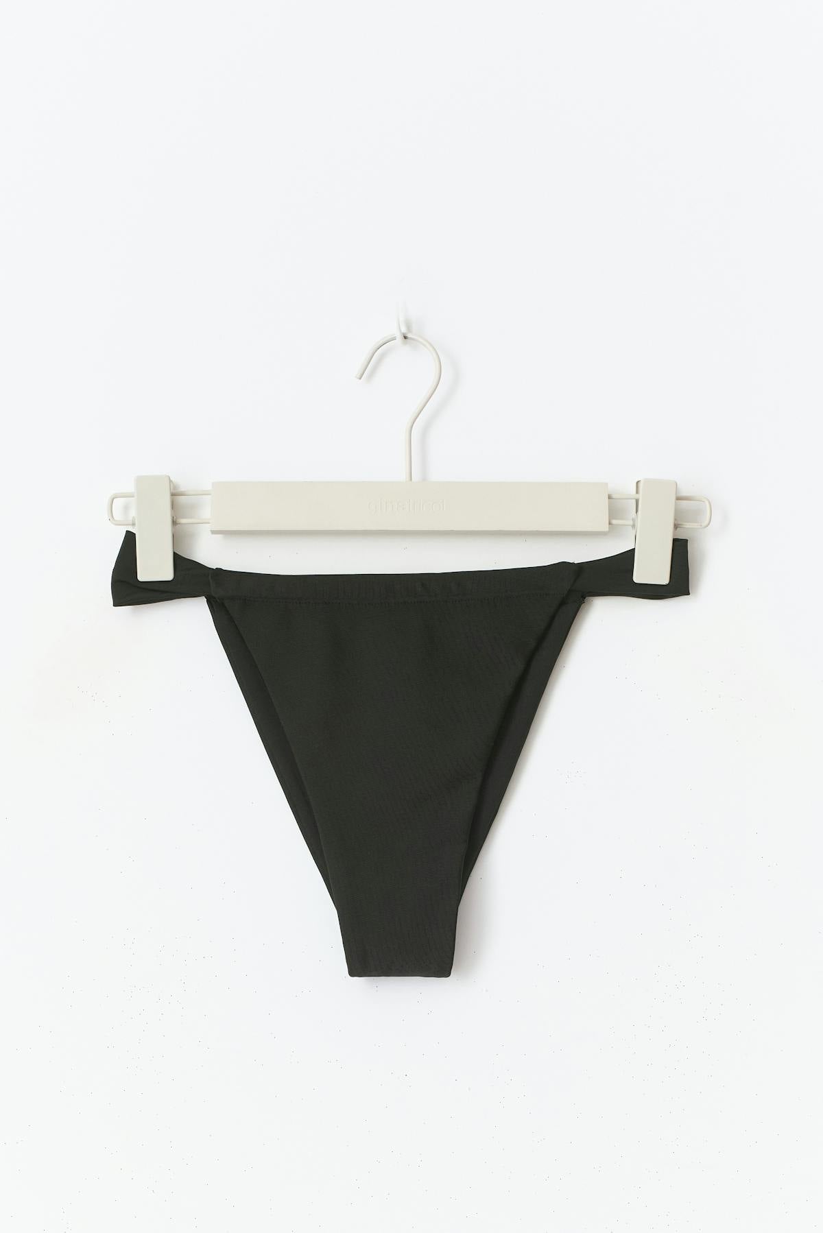 Gathered bikini tanga - Noir