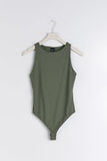 Stretchy sleeveless body - Deep lichen