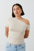 Soft touch asymmetric top - Pumice stone