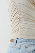 Soft touch asymmetric top - Pumice stone
