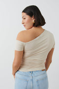 Soft touch asymmetric top - Pumice stone