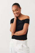 Soft touch asymmetric top - Pumice stone