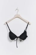 Soft flounce triangle bikini top - Noir