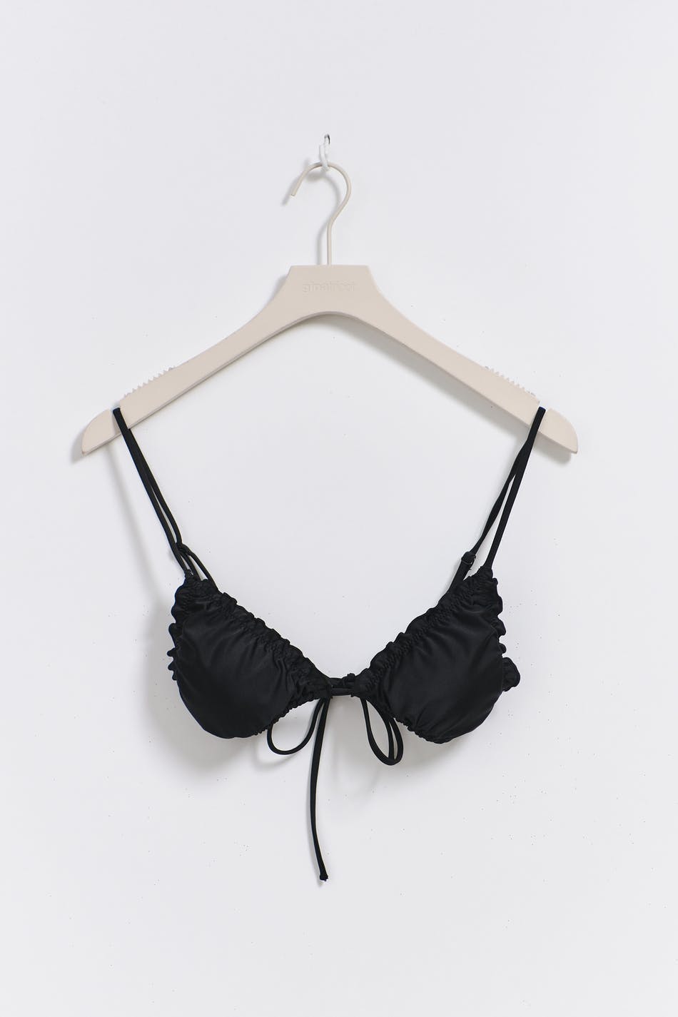 Soft flounce triangle bikini top - Noir