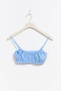 Cute frill bikini top - Blue ditsy