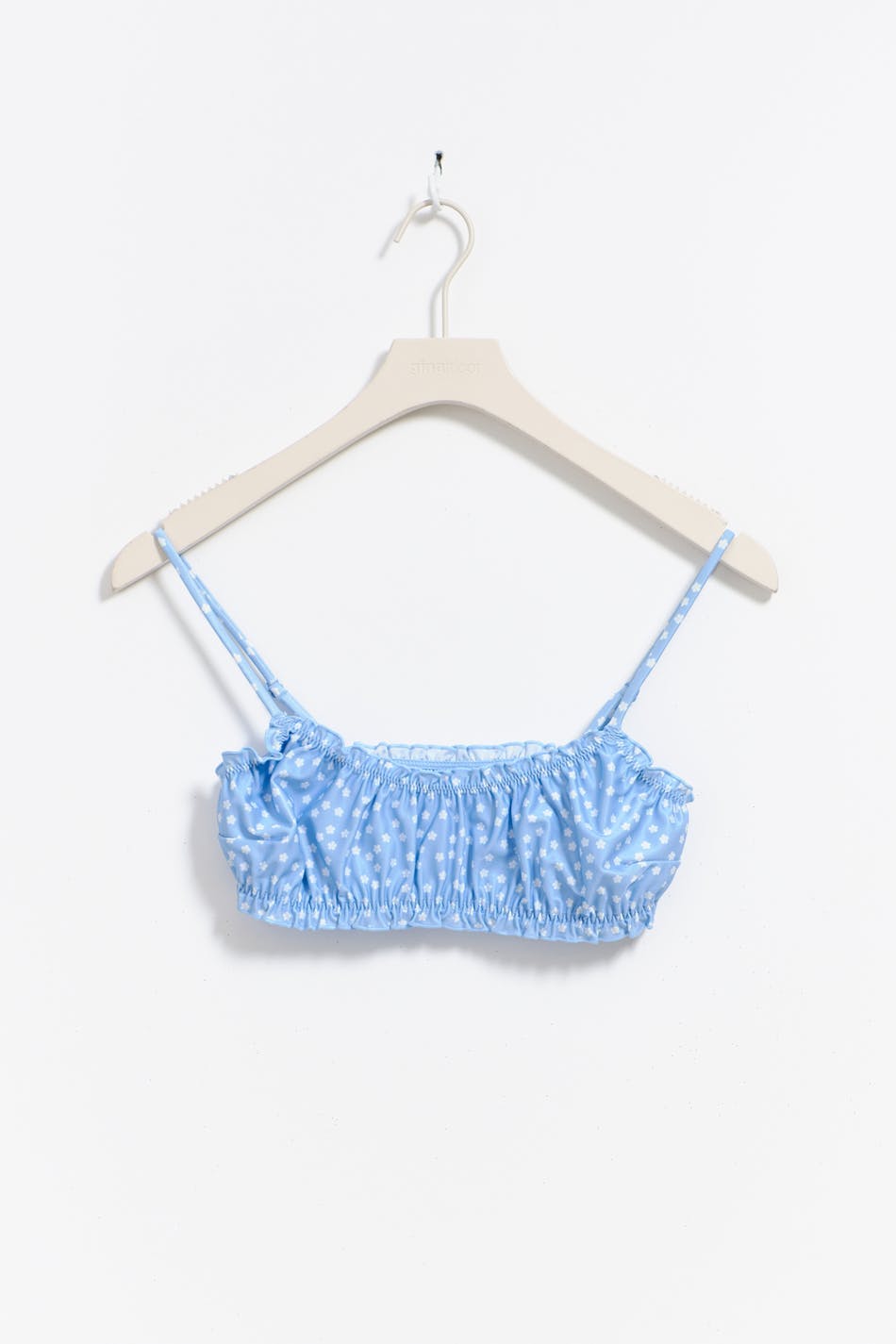 Cute frill bikini top - Blue ditsy