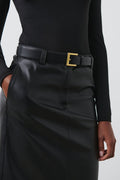 square hip belt - Black/gold