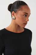 uneven oversized earrings - Shiny silver