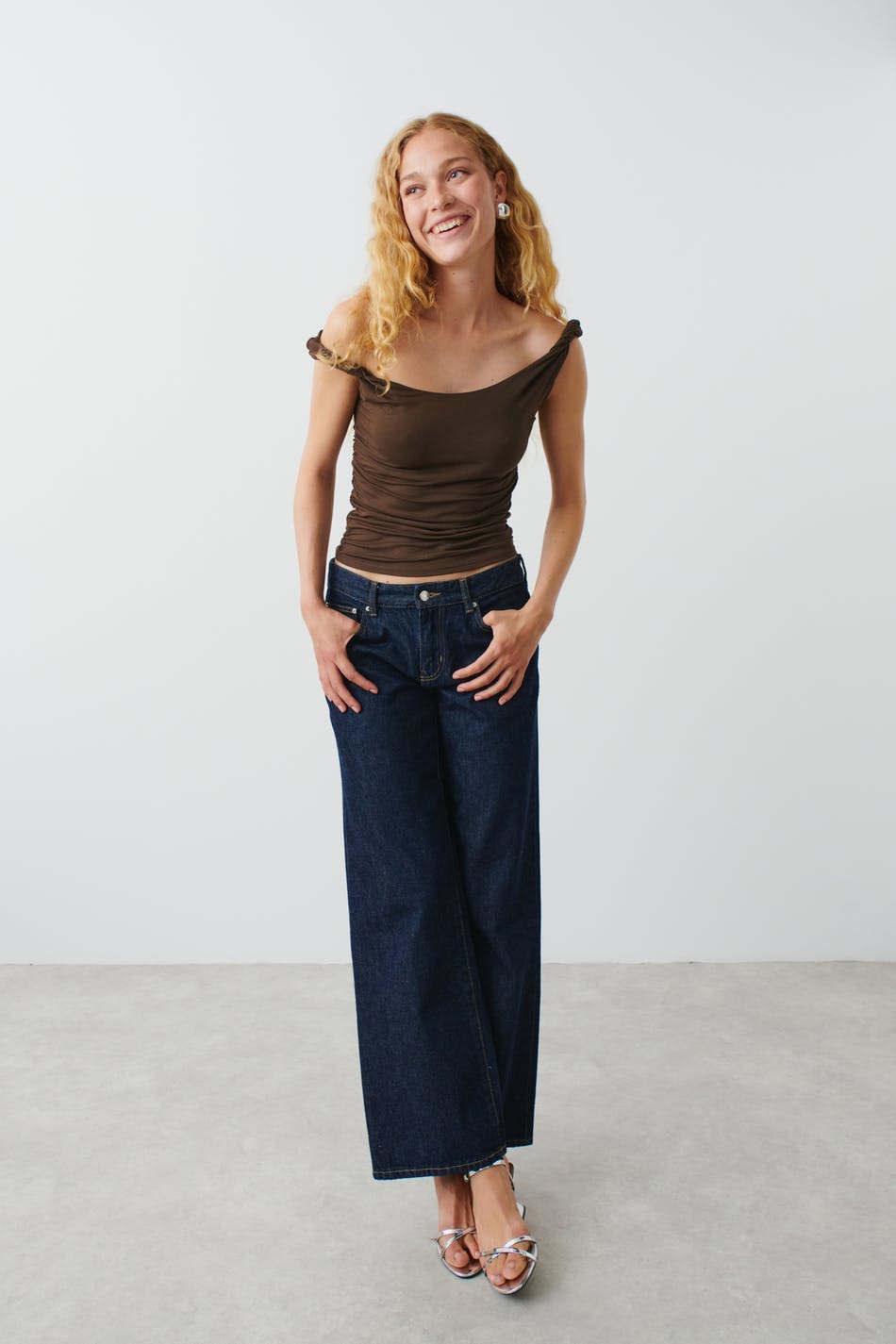 Soft touch twist detail top - Noir
