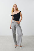 Soft touch twist detail top - Noir
